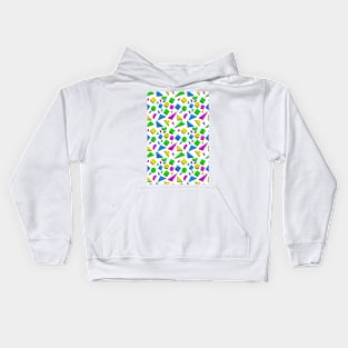 80s geometric shapes Kids Hoodie